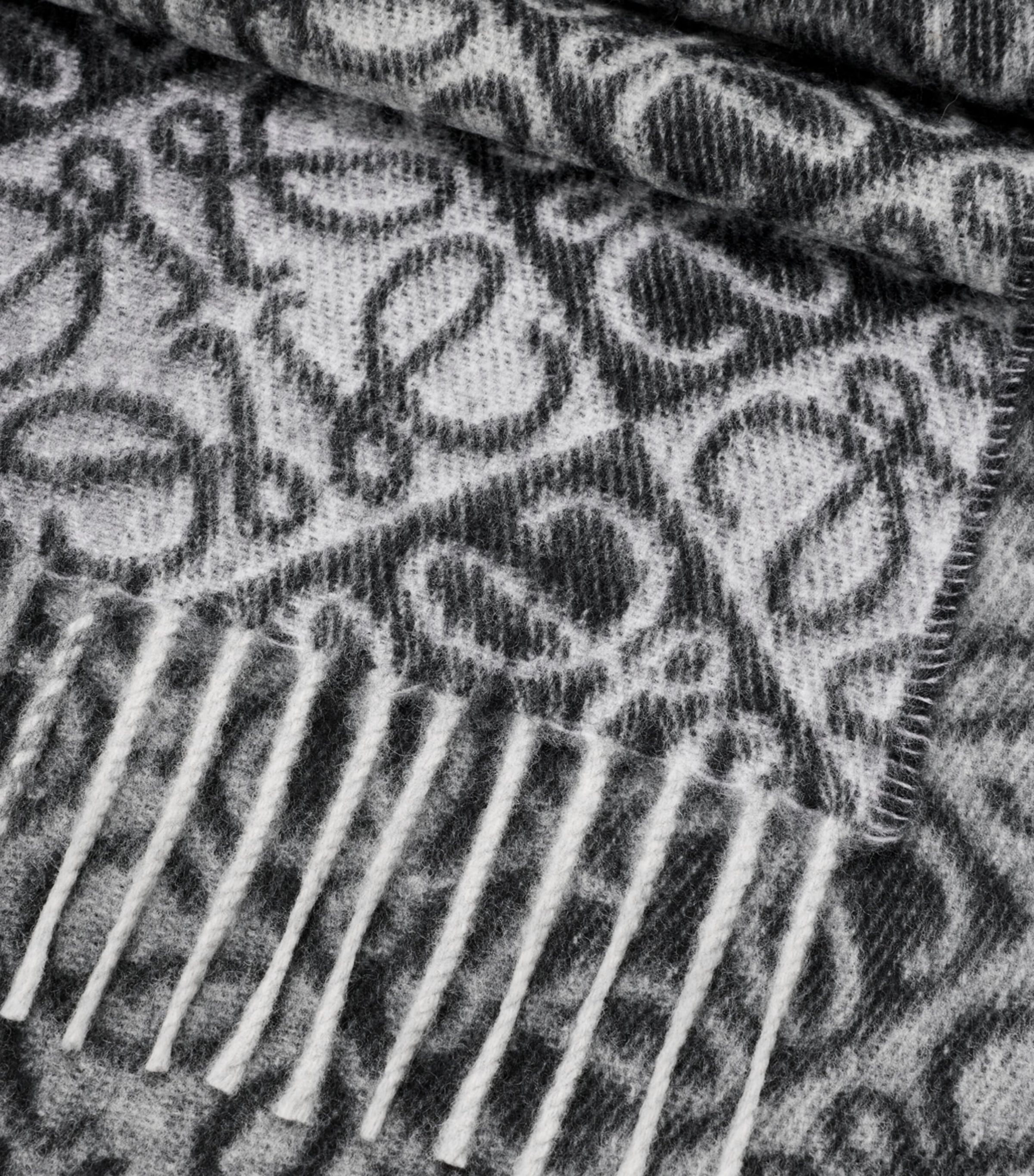 LOEWE Wool-Cashmere Anagram Scarf Black/white Image 3
