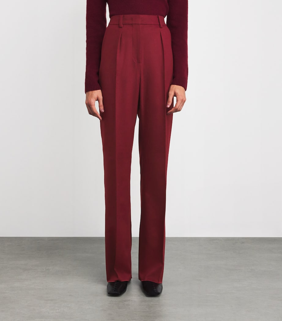 Camelwool Straight Trousers RASPBERRY Image 3