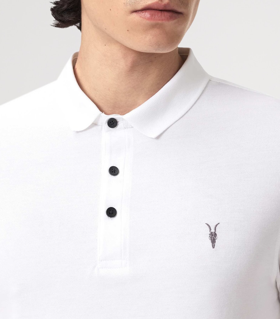 AllSaints Mens Organic Cotton Reform Polo Shirts (Set of 2) White/pitch Green Image 8
