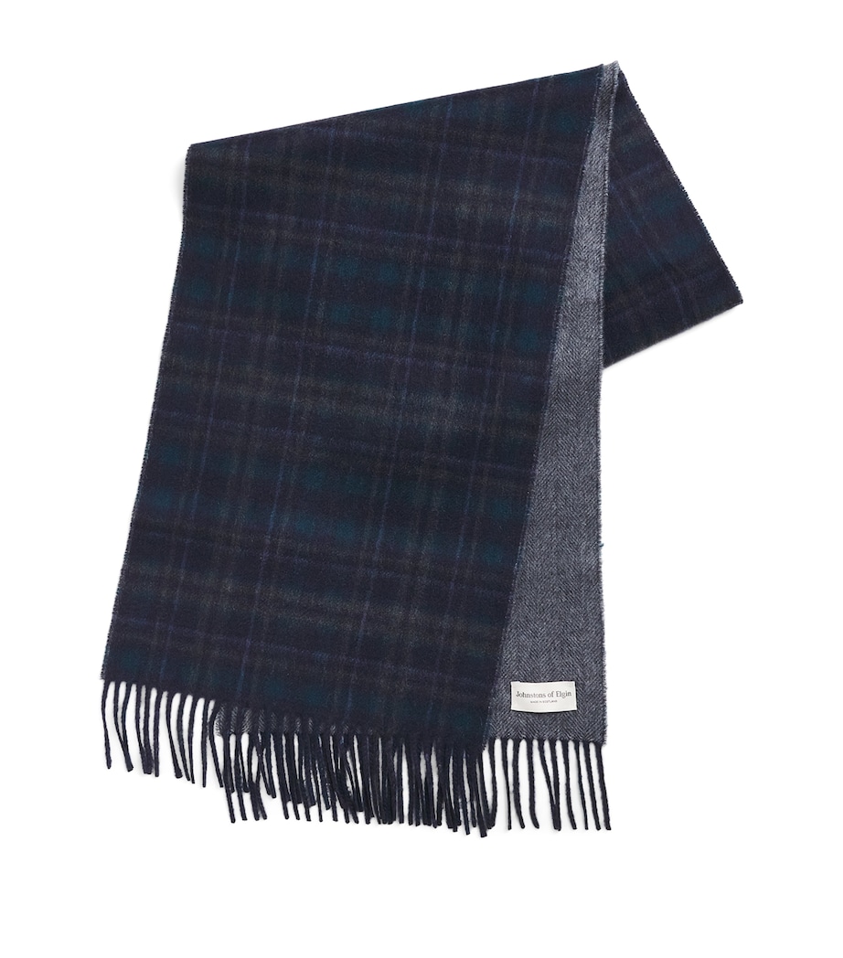 Cashmere Reversible Check Scarf RU7646 TARTAN/HBONE Image 1