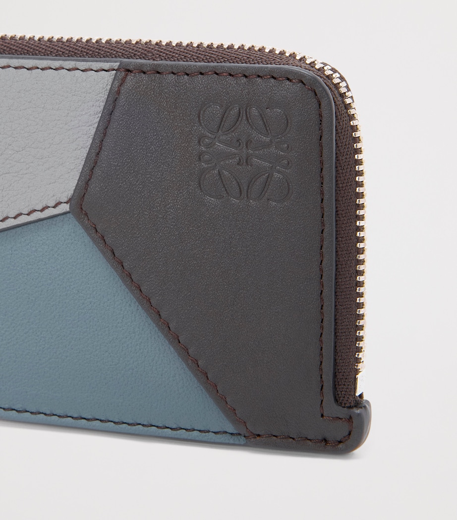 Leather Puzzle Coin Card Holder GREY/STORM BLUE Image 4