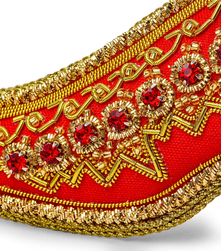 Felt Court Shoe Tree Ornament RED/GOLD Image 2