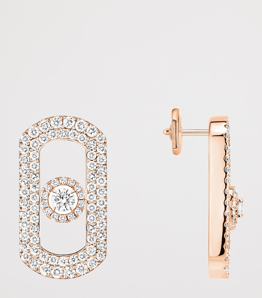 Messika So Move Rose Gold and Diamond Pavé Earrings (1.30ct) Pink Gold Image 3