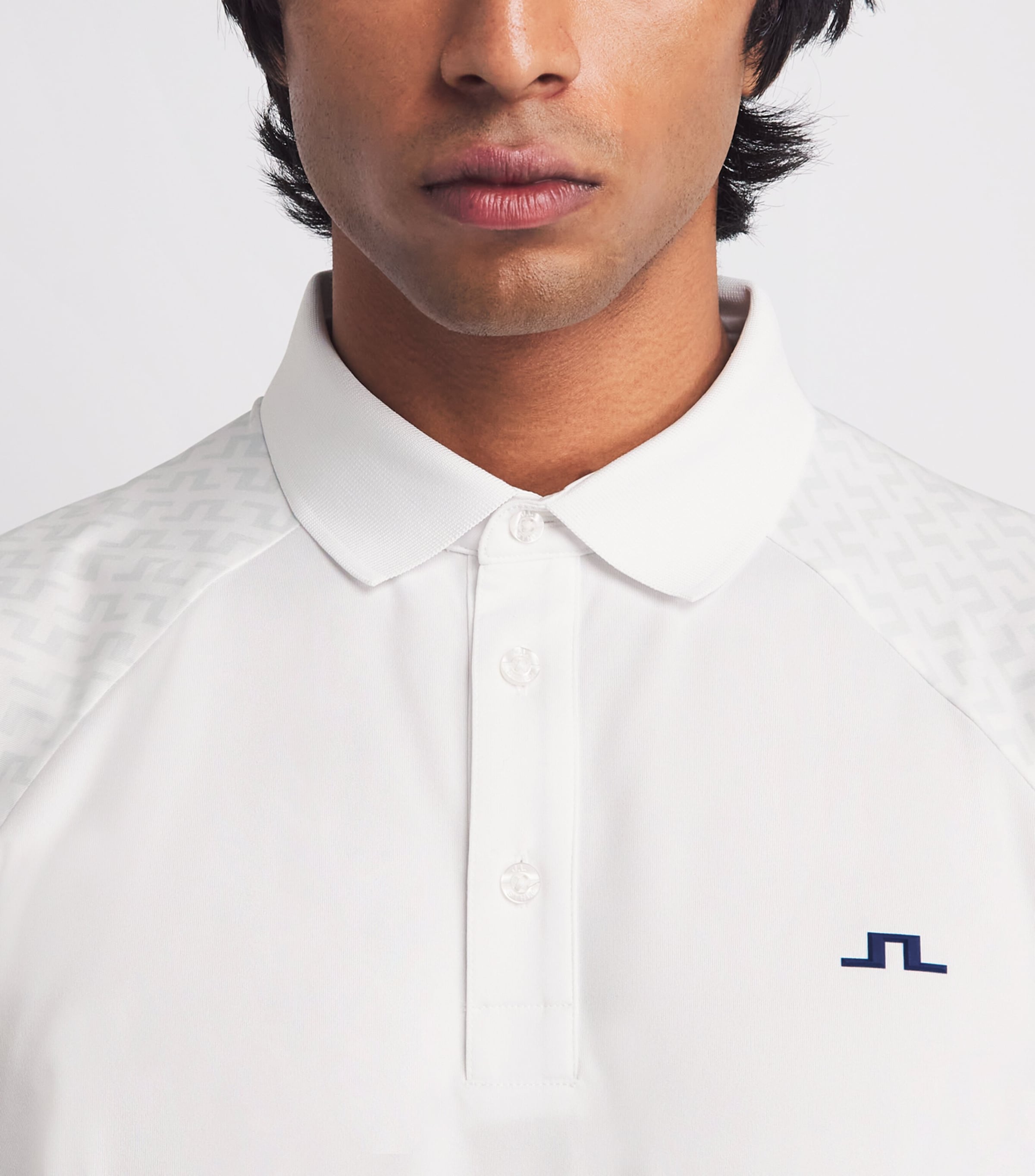 J Lindeberg Mens Technical Tucker Polo Shirt Tonal White Image 3