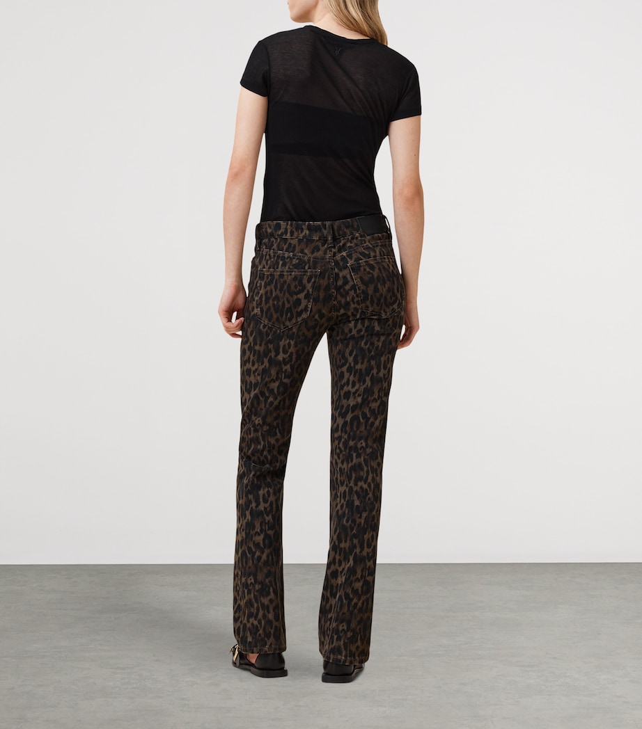 Leopard Print Haldan Slim Bootcut Jeans LEPPO BROWN Image 6