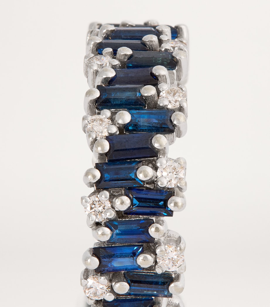 White Gold, Diamond and Sapphire Audrey Fireworks Ring (Size 7) 18K WG/DB Image 6