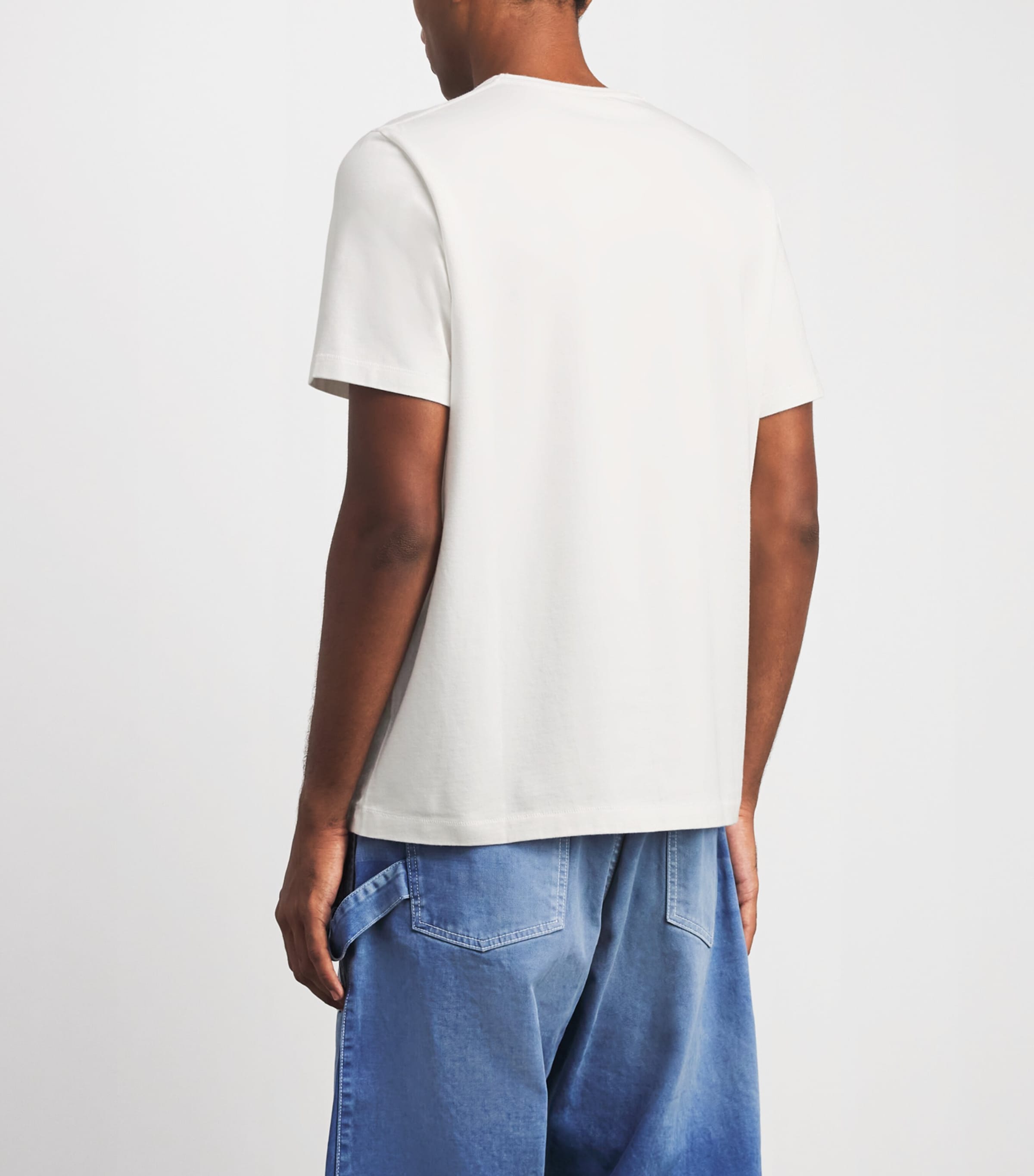 JW Anderson Mens Cotton Logo-Embroidered T-Shirt White Image 5