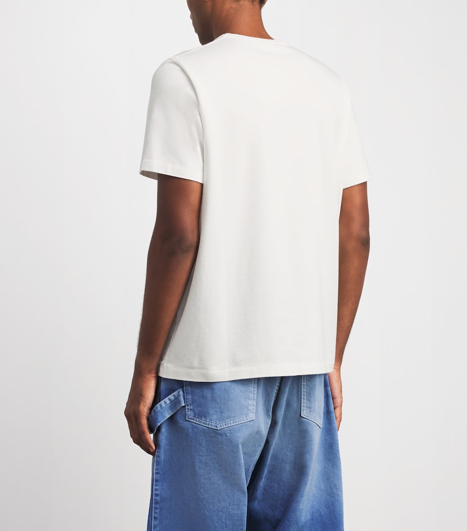 JW Anderson Mens Cotton Logo-Embroidered T-Shirt White Image 5