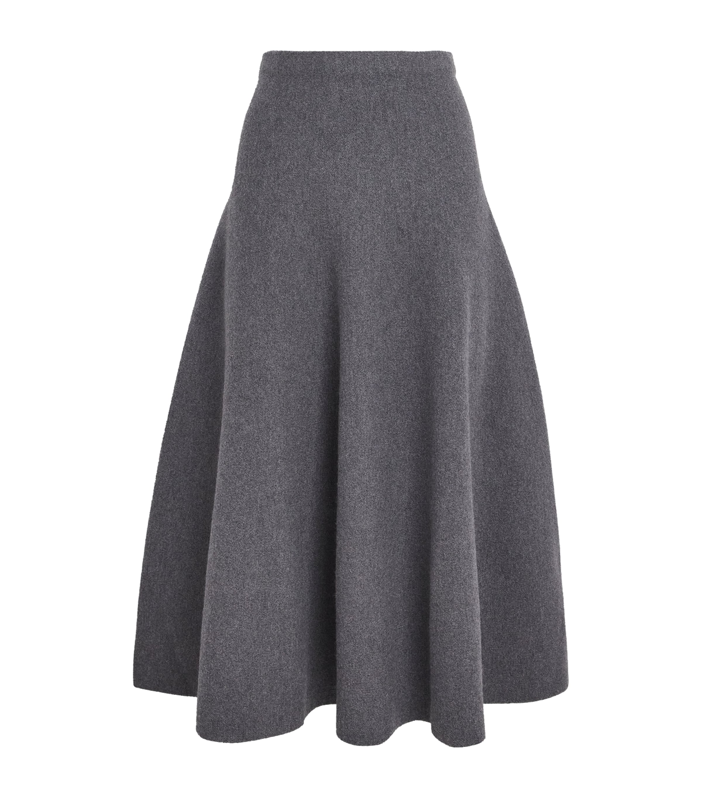 Brandon Maxwell Womens Virgin Wool Miller Midi Skirt Heather Grey Image 1