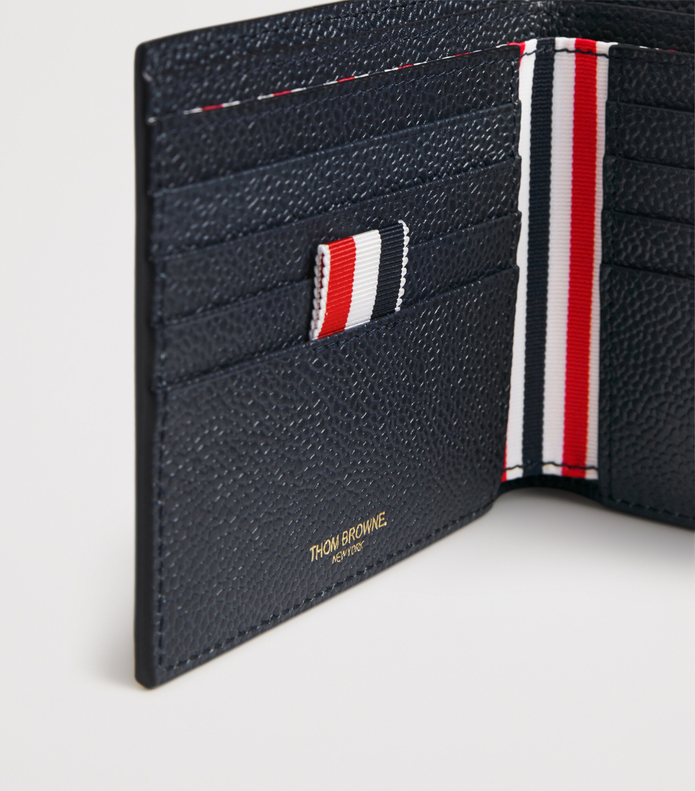 Leather Bifold Wallet NAVY Image 4