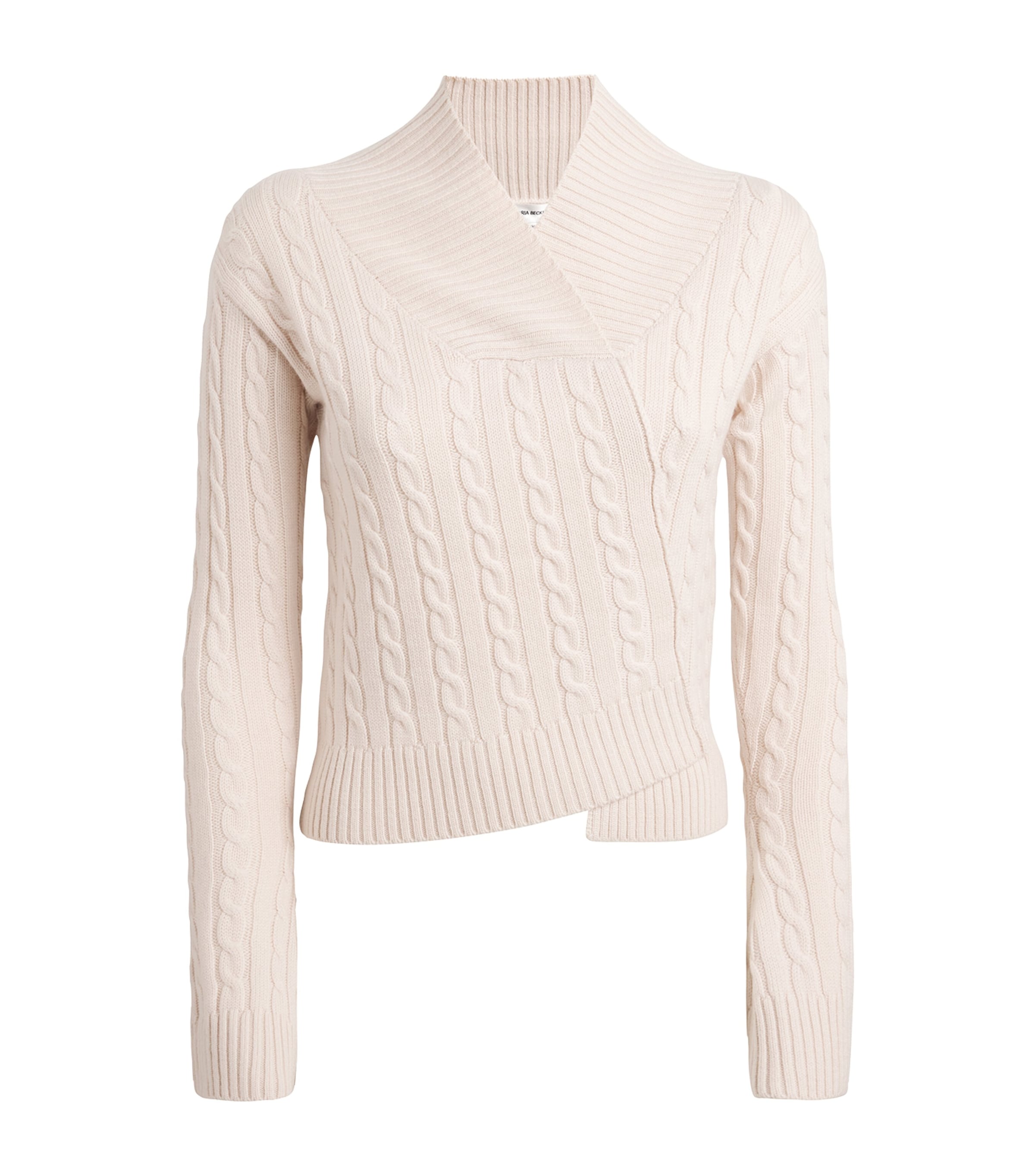 Victoria Beckham Merino Wool Asymmetric Sweater In Ivory