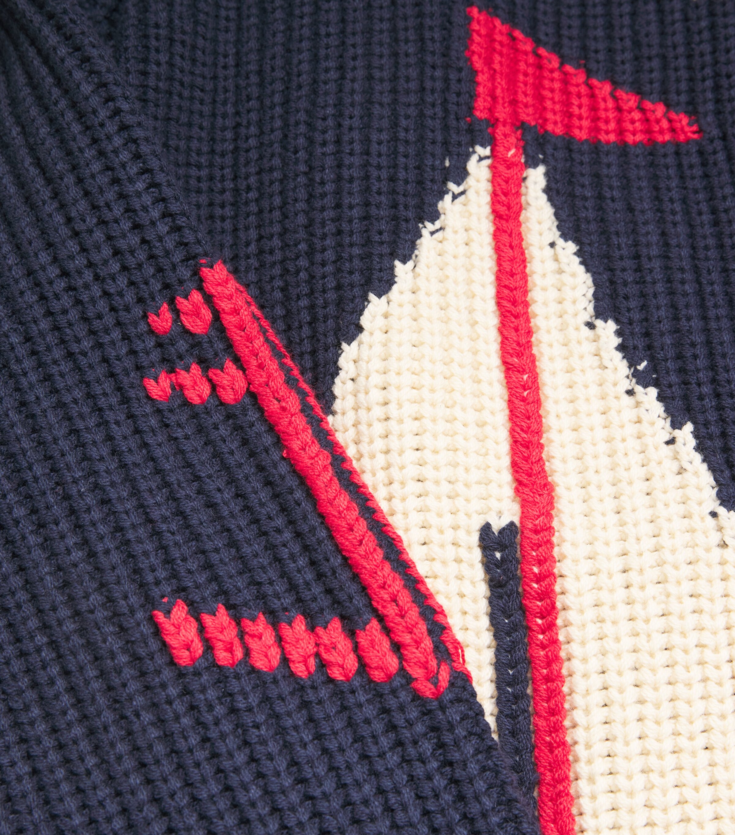 The Great. Womens Cotton-Blend Sailboat Lodge Cardigan Dark Navy Image 5