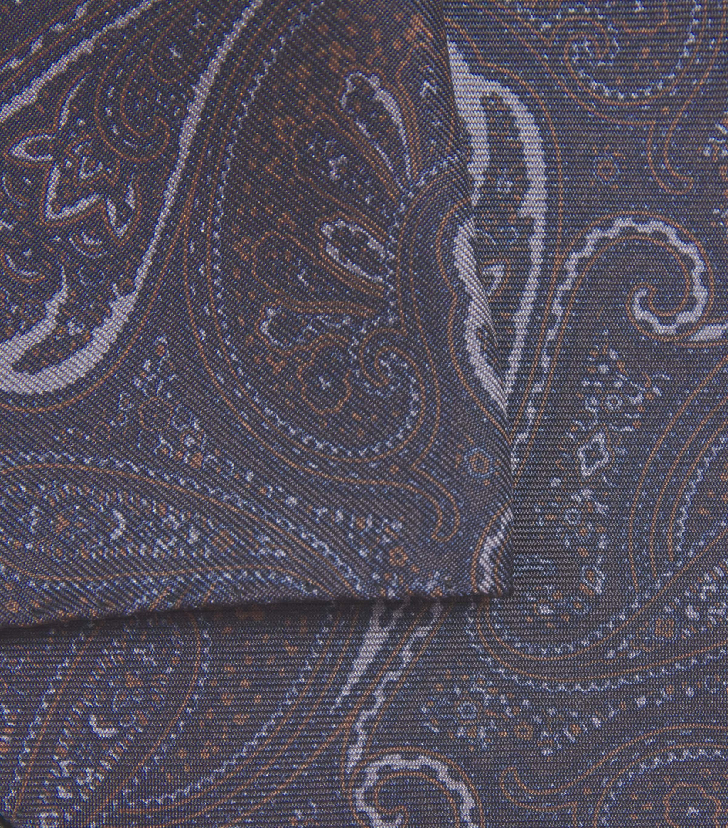 Corneliani Silk Necktie and Pocket Square Set Gry Melange Drk Image 3