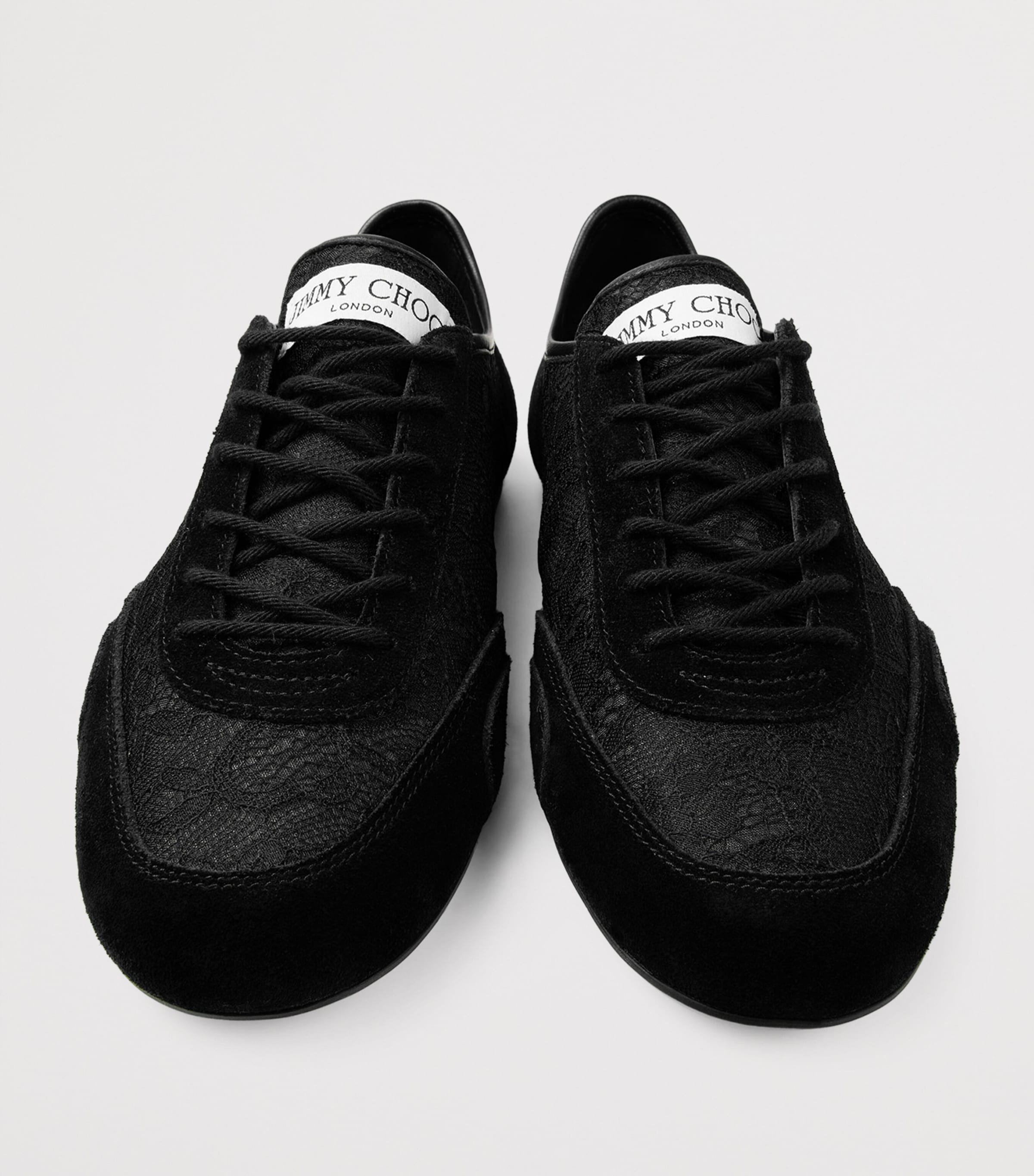 Jimmy Choo Black Sunny Lace Low-Top Sneakers | Harrods US