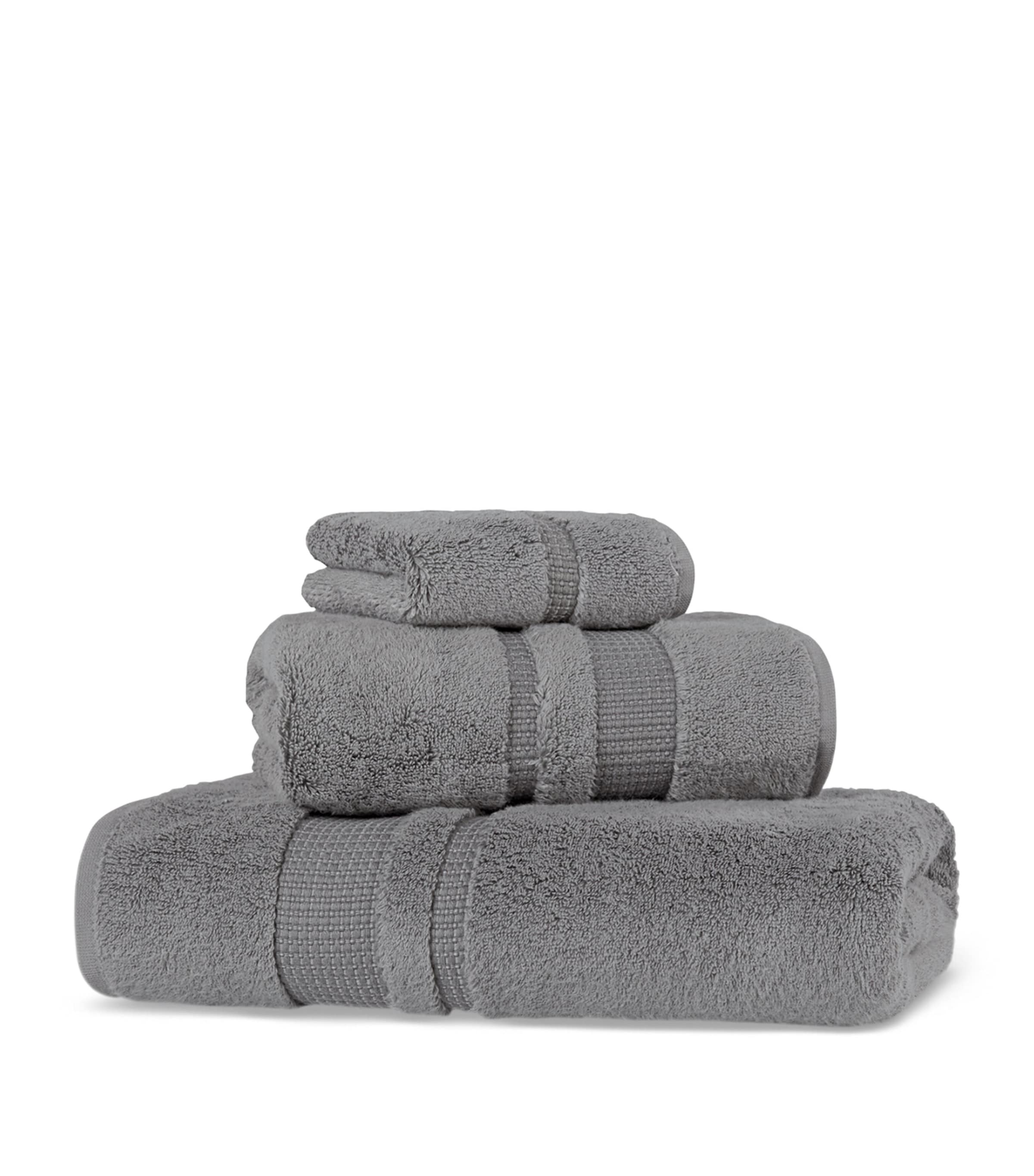 Cotton Pera Hand Towel (50cm x 100cm) CASTOR GRAY Image 1