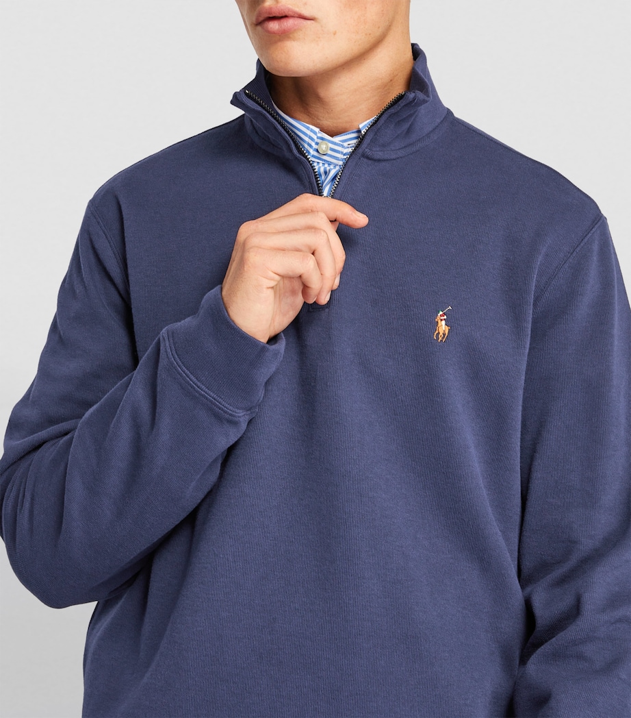 Cotton Quarter-Zip Sweater NAVY Image 7