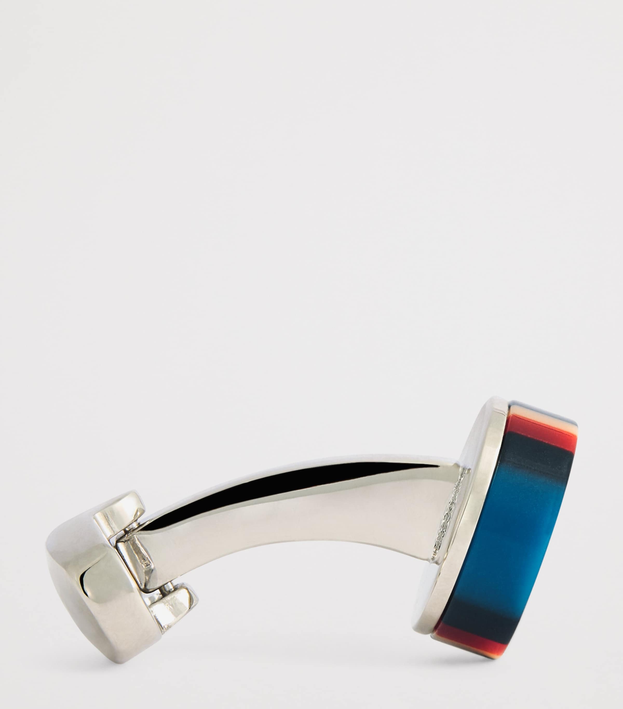 Signature Stripe Button Cufflinks 92_MULTI COLOURED Image 4