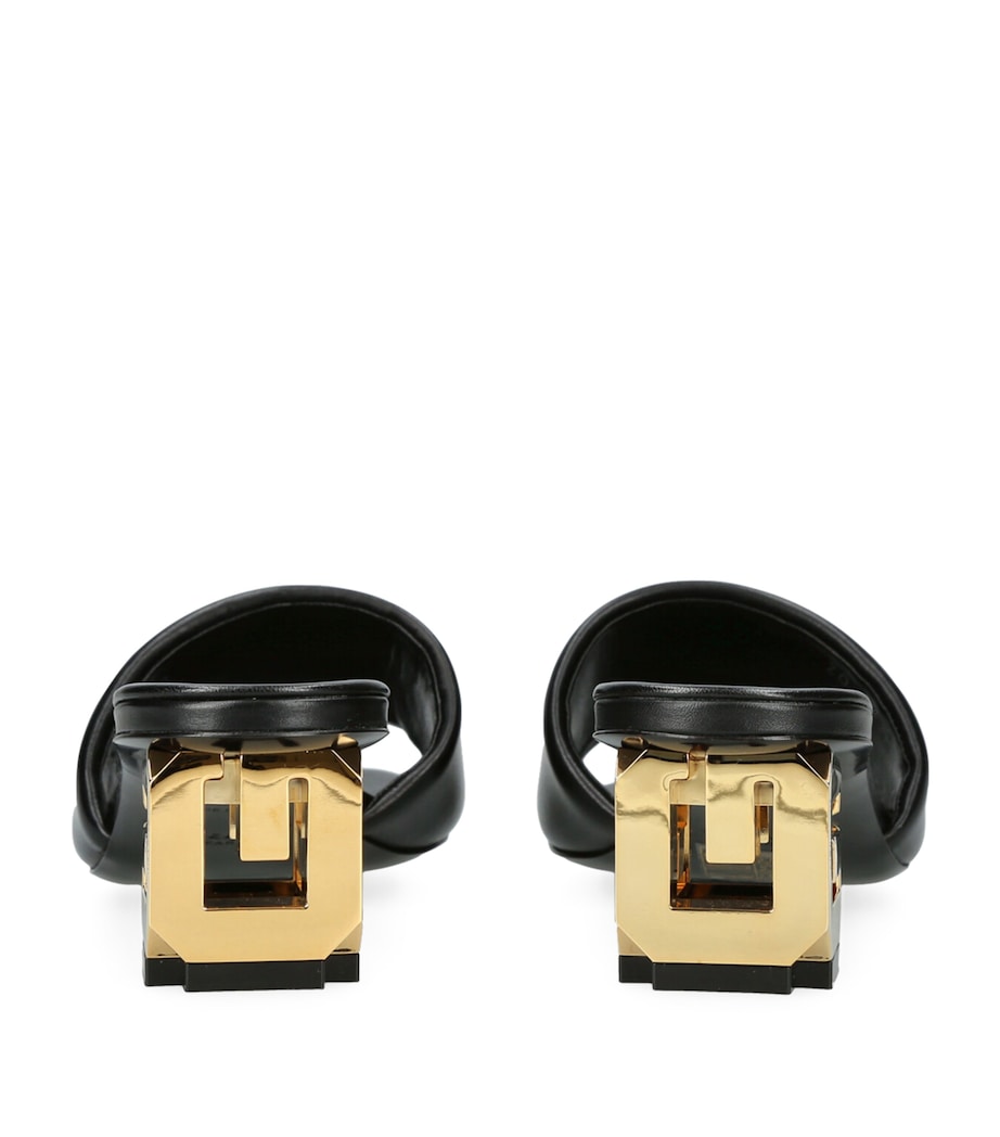Leather G Cube Mules 45 BLACK Image 2