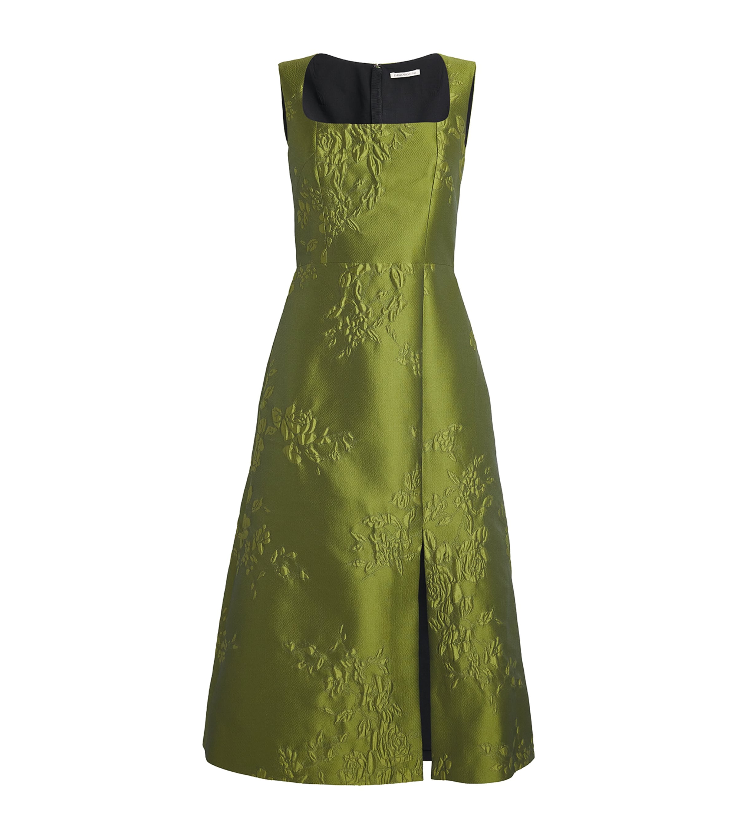 EMILIA WICKSTEAD SATIN JACQUARD PINAH MIDI DRESS