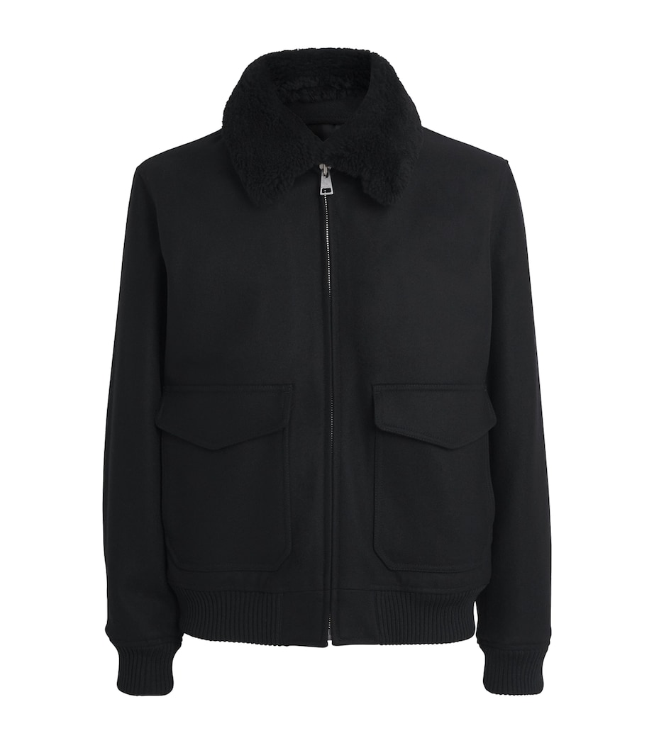 Wool-Blend Bomber Jacket BLACK Image 1