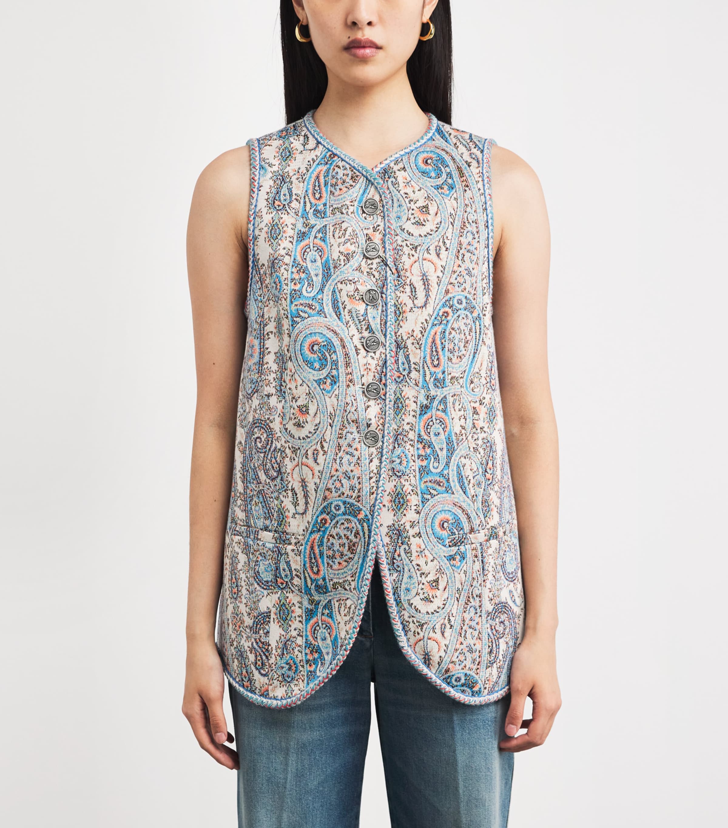 Paisley Single-Breasted Waistcoat S9880 Image 3