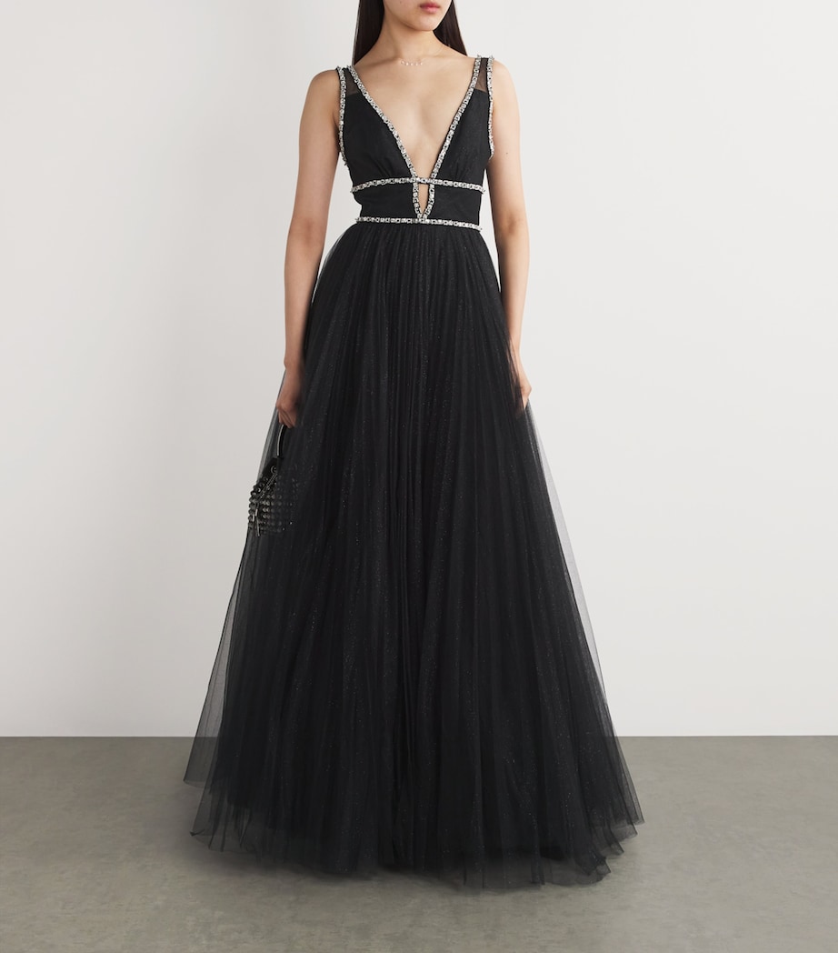 Chiffon Embellished Cybele Gown LIQUORICE 2033 Image 2