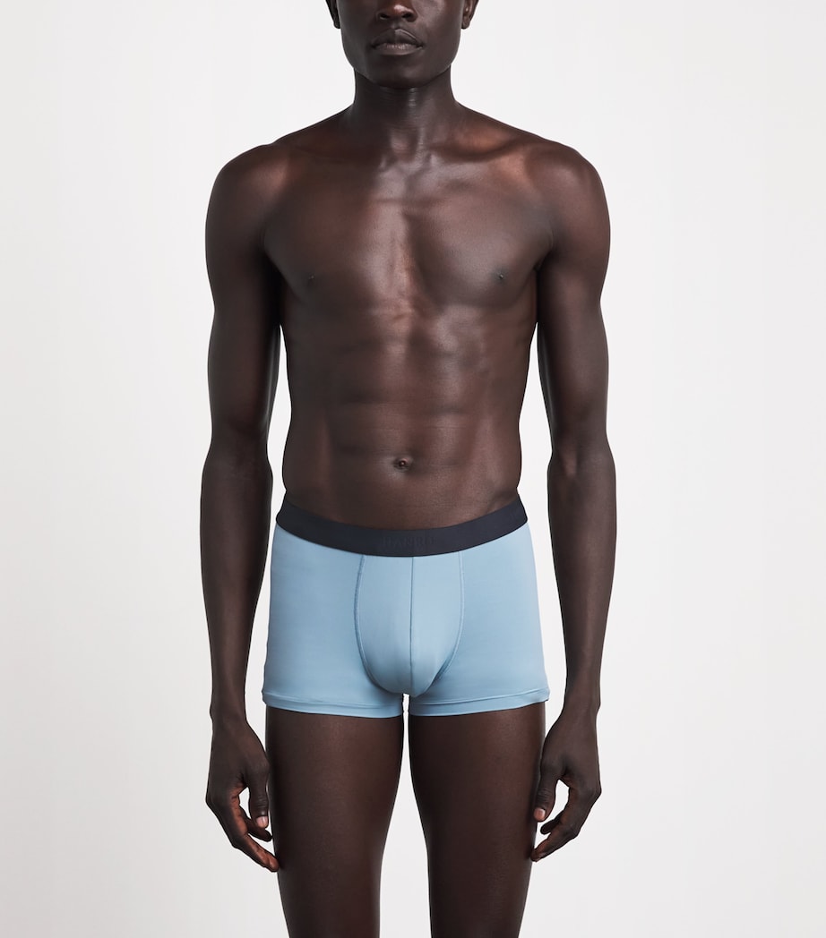 Hanro Mens Micro-Touch Boxer Briefs Blue Whale Image 2
