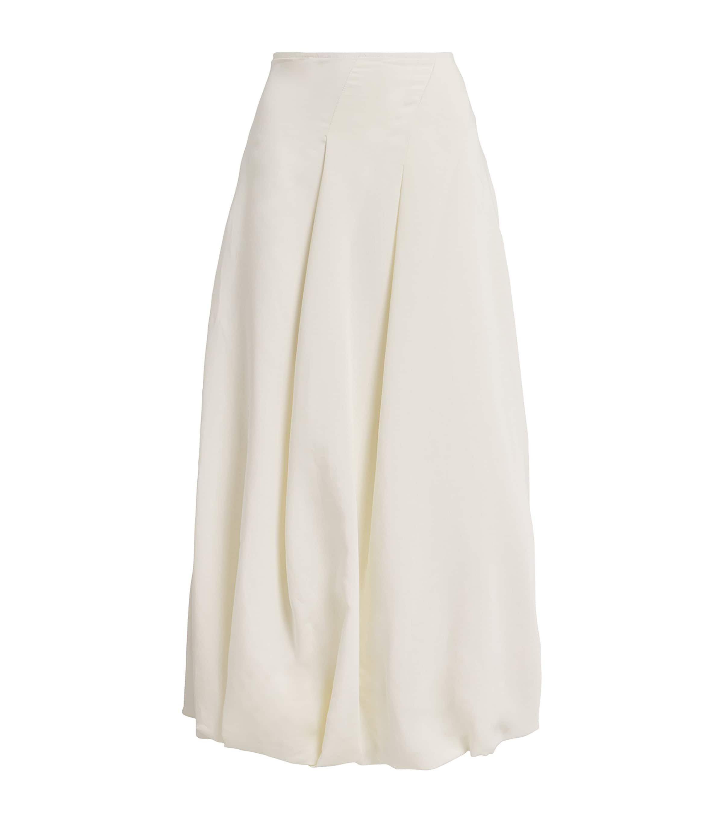 Canvas Balloon Midi Skirt WOOL WHITE Image 1