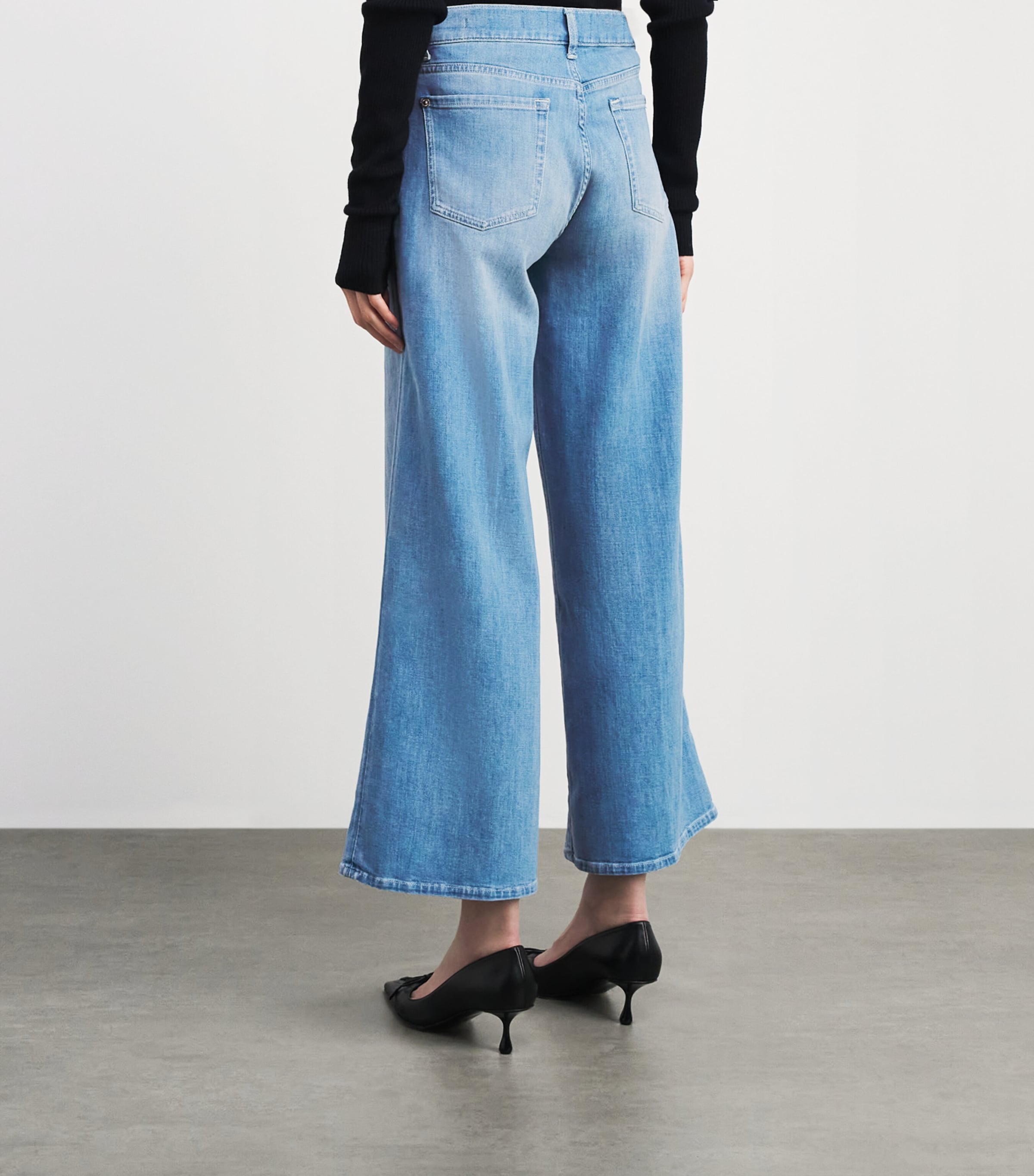 7 For All Mankind Womens Lotta Cropped Flared Jeans Glisten Image 5