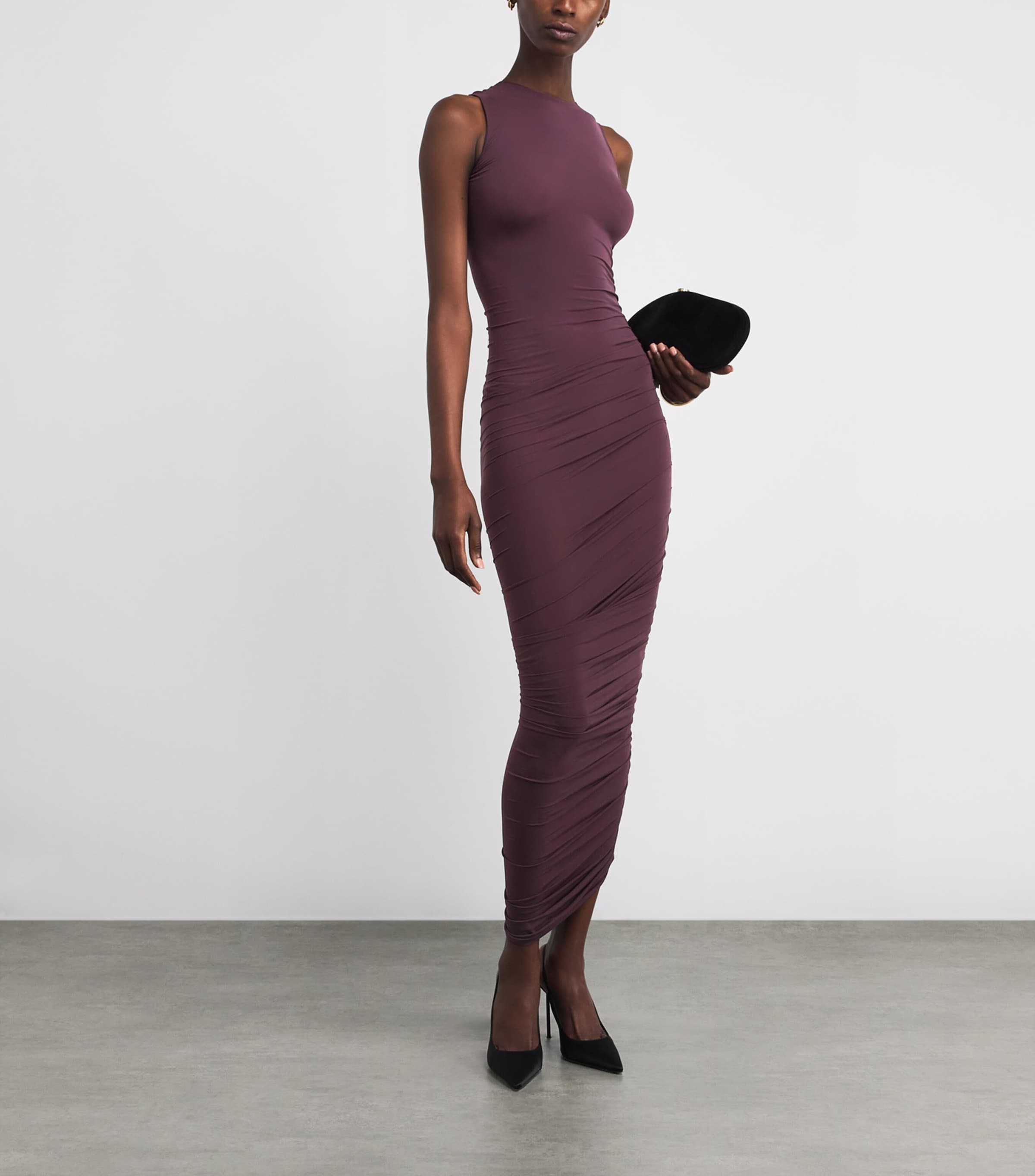 Sheer Ruched Maxi Dress 3249 WILD PLUM Image 2