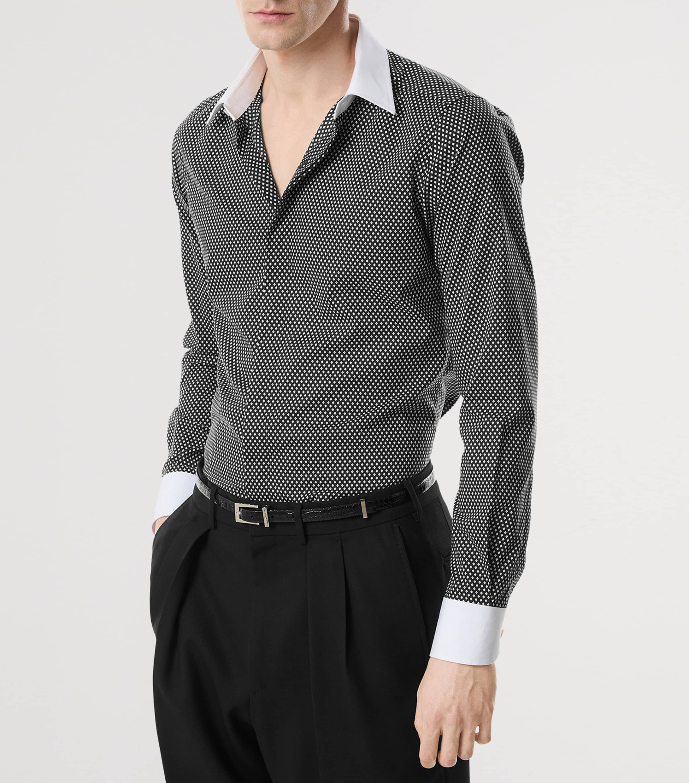 Cotton Contrast-Trim Shirt NWA Image 4