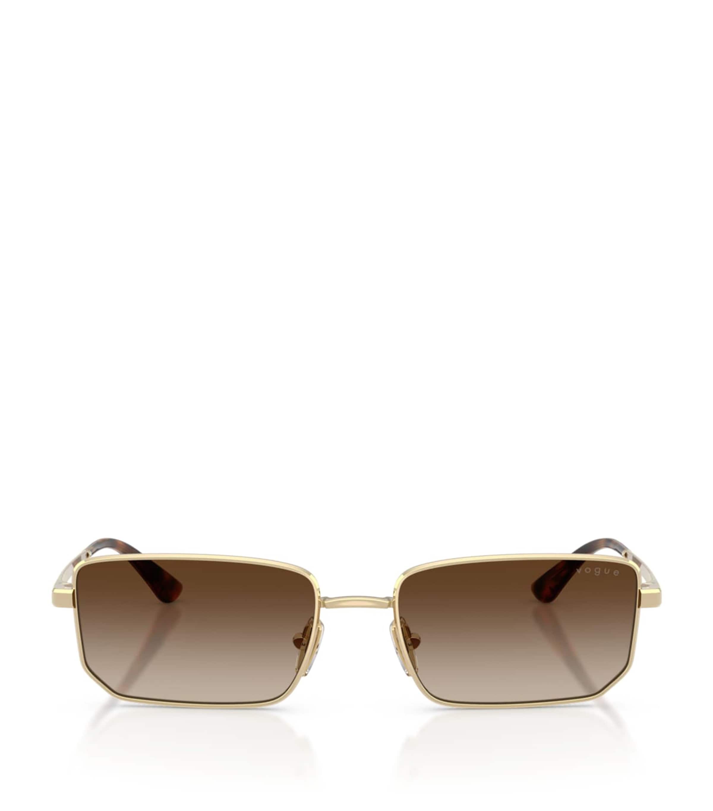 Vogue Metal Rectangular Sunglasses Gold Image 1