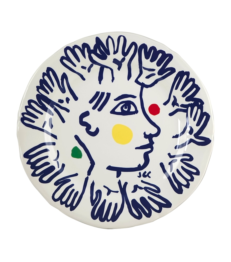 Set of 6 Archipel Dessert Plates (23cm) WHITE, BLUE Image 2