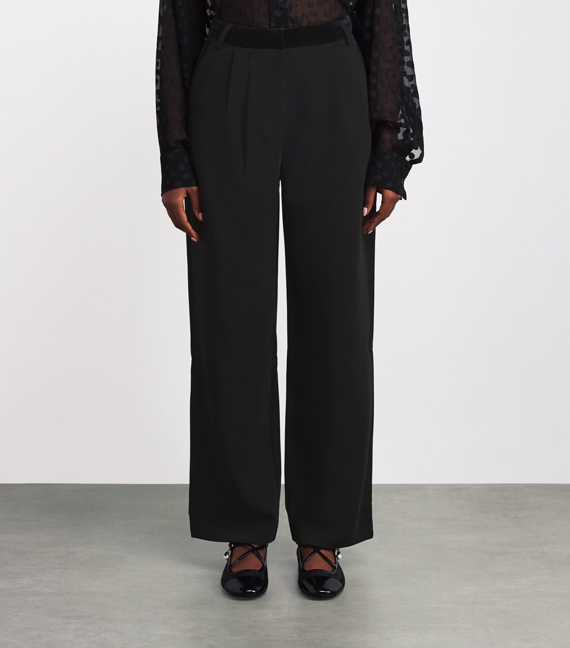 Straight Tailored Trousers BLACK Image 3