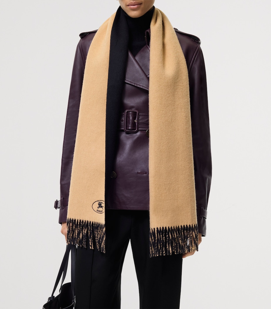 Burberry Cashmere Reversible Scarf Camel/black Image 3