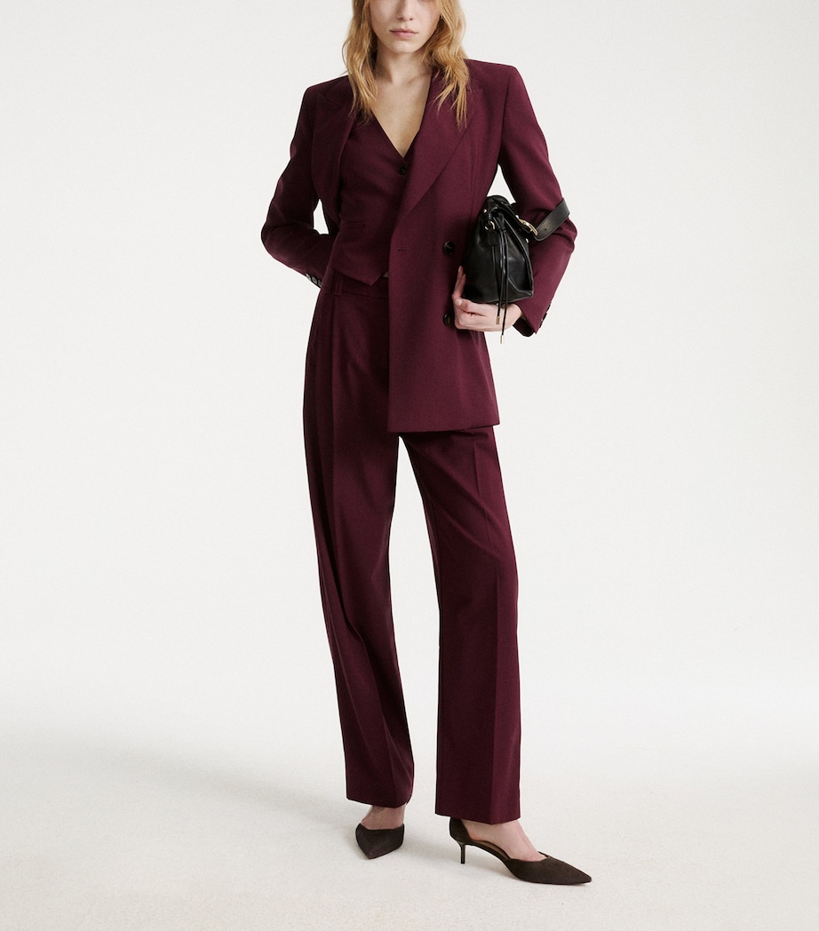 Marella Womens Stretch-Wool Blazer Bordeaux Image 2