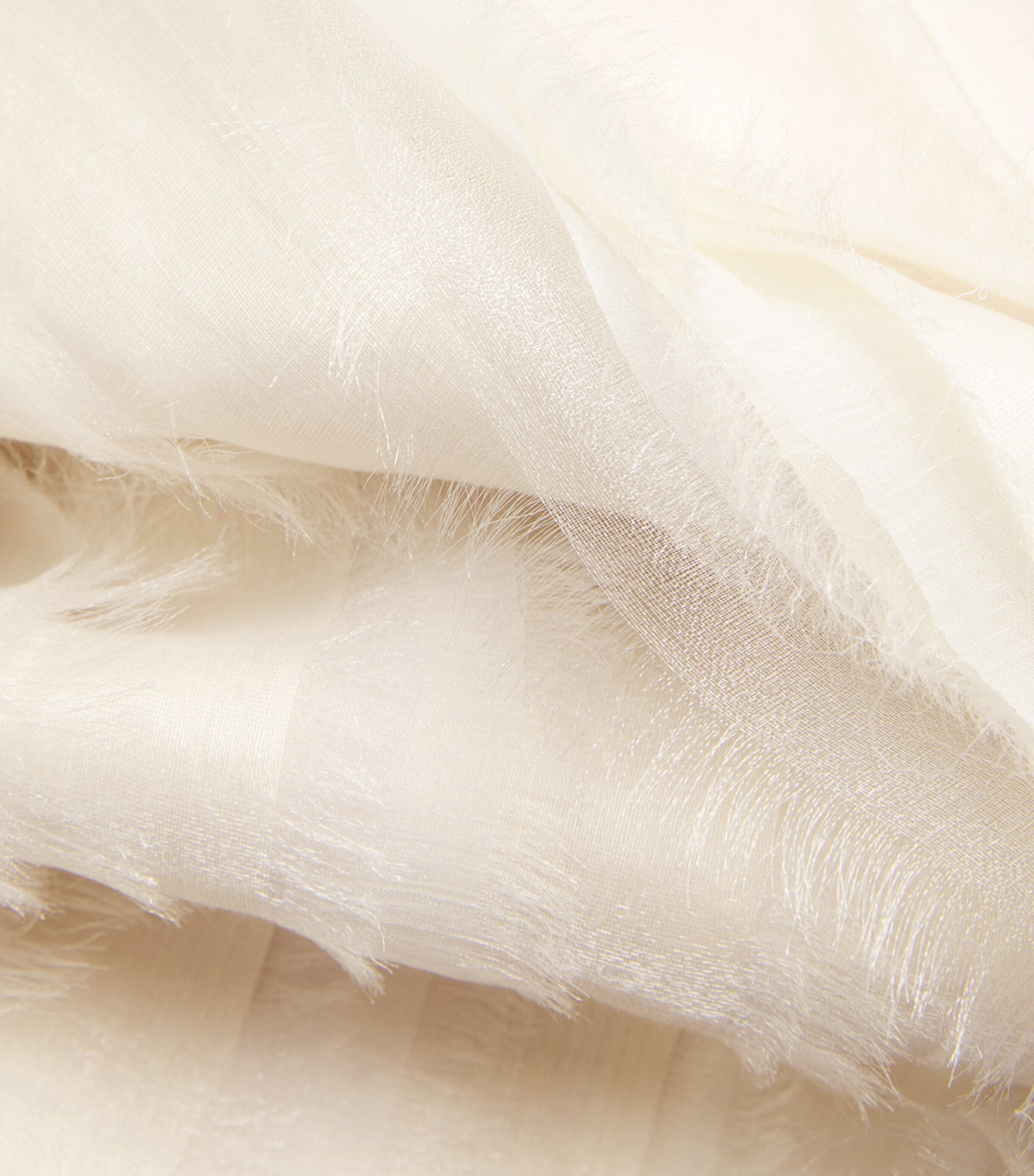 Shredded-Effect A-Line Gown WHITE Image 5