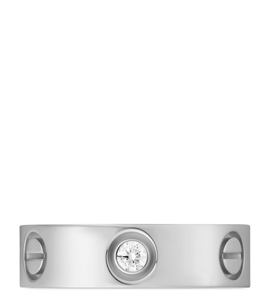 White Gold and Diamond LOVE Ring WHITE GOLD Image 5