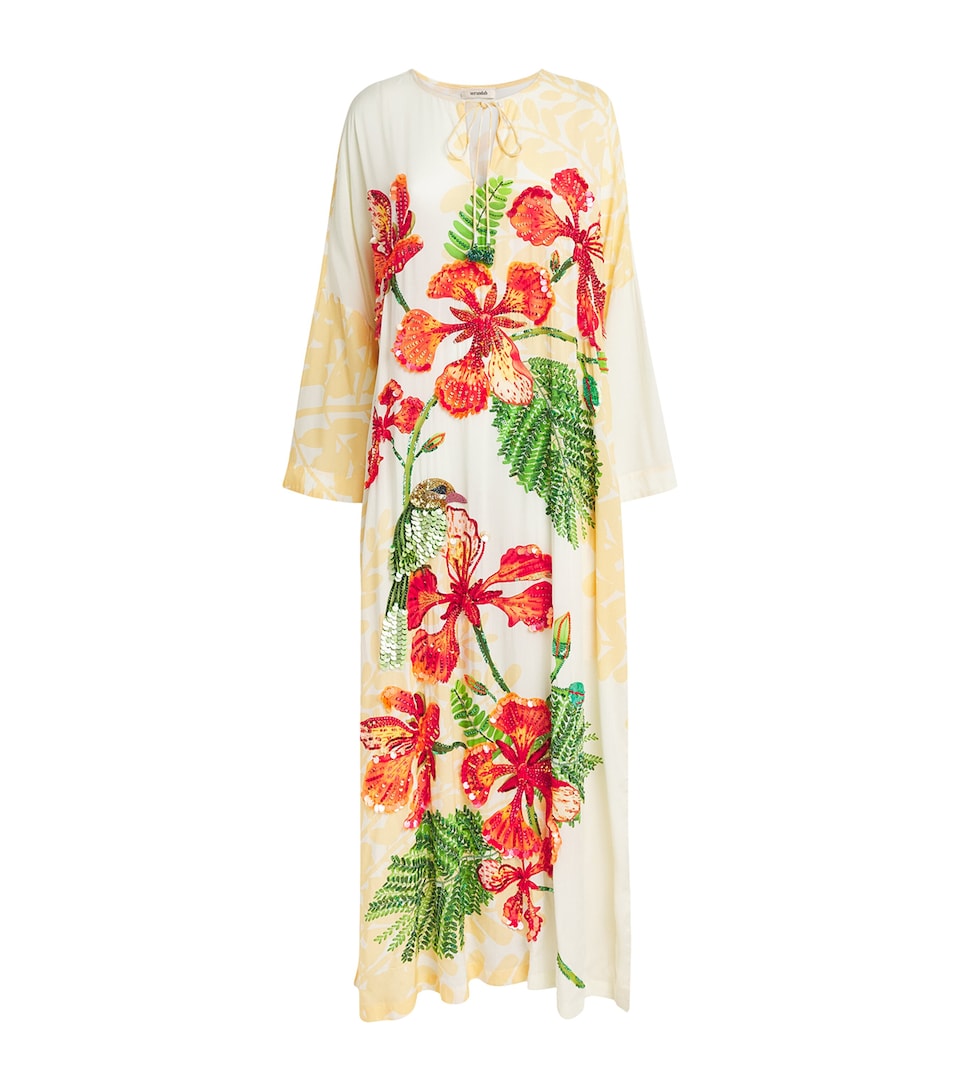 Embellished Gulmohar Maxi Kaftan Dress