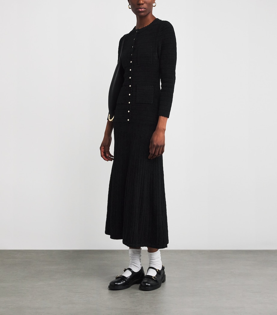 Knitted Long-Sleeve Maxi Dress BLACK Image 2