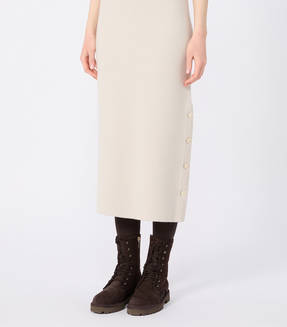 Max Mara Womens Wool-Cashmere Midi Skirt Beige Image 3