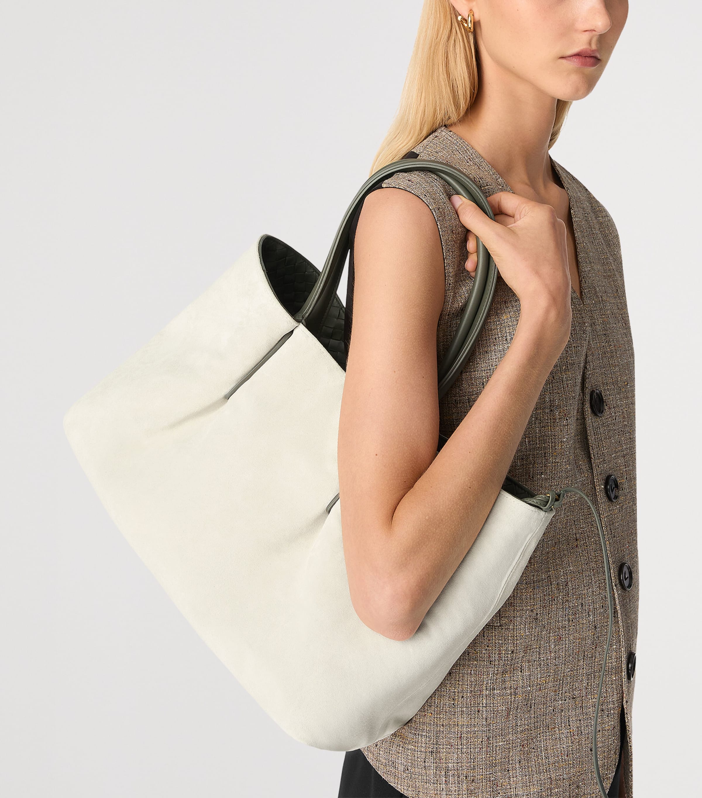 Intrecciato Leather Pinacoteca Tote Bag 3299 Image 6