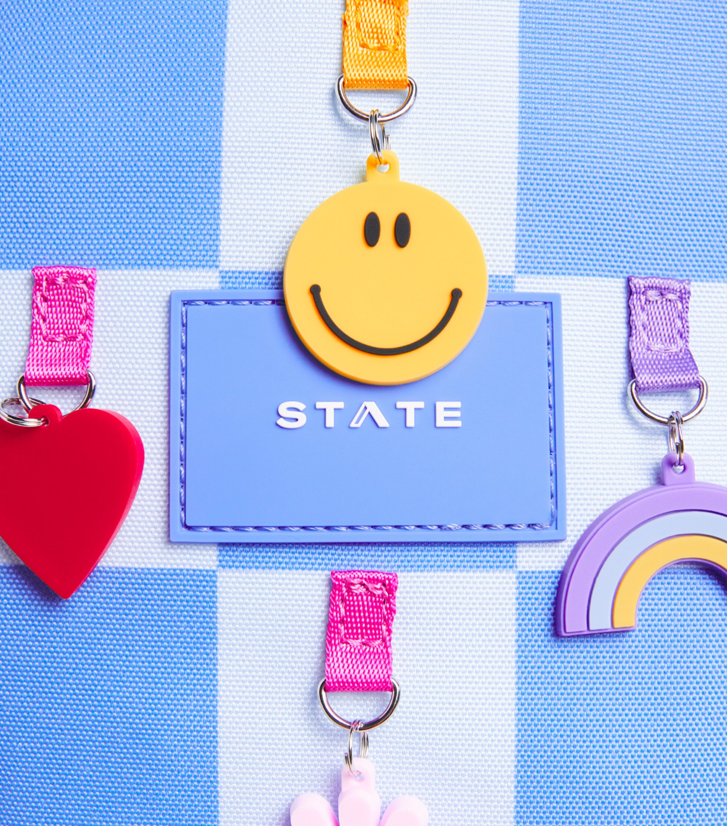 STATE Bags Kane Backpack Charms Blue Check Image 4