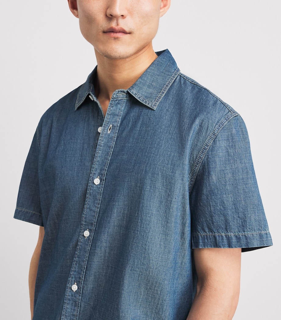 PAIGE Mens Denim Short-Sleeve Soliman Shirt Chandler Image 3