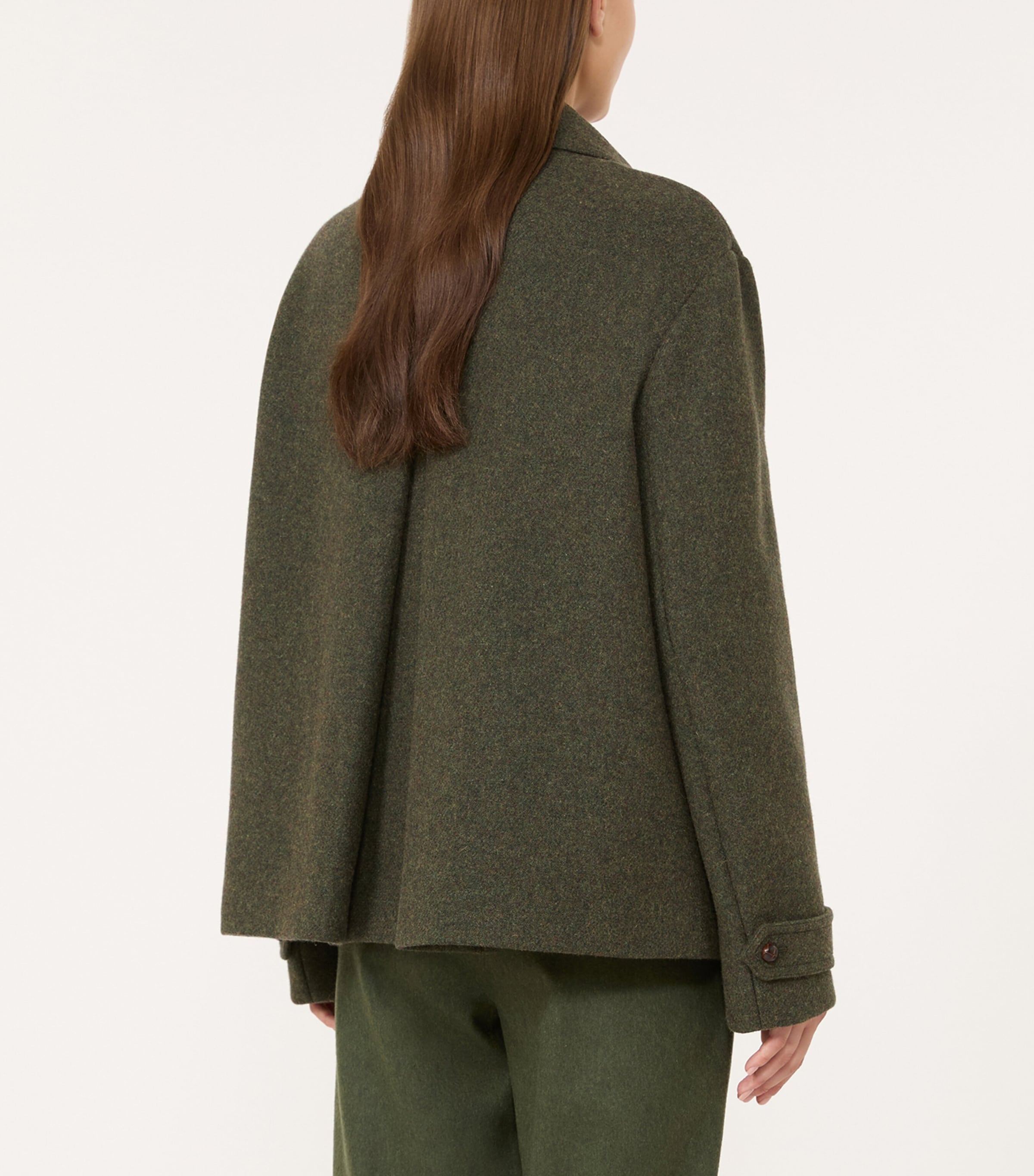 Weekend Max Mara Womens Virgin Wool-Blend Coat Sage Green Image 3