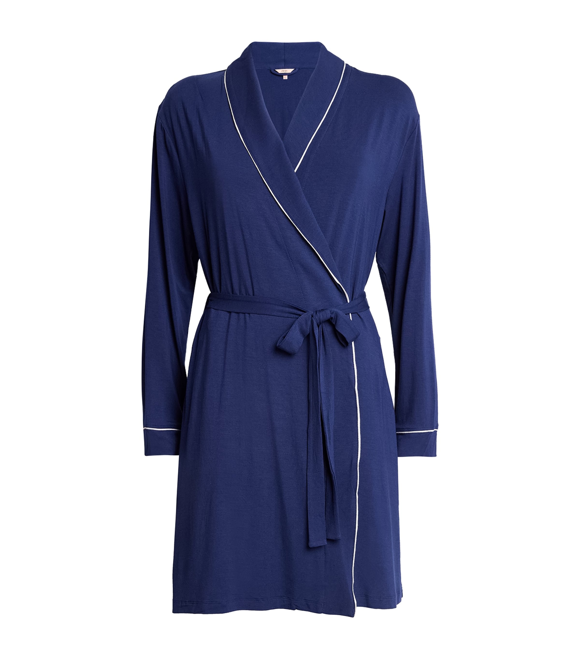 Eberjey Modal-blend Gisele Short Robe In Navy