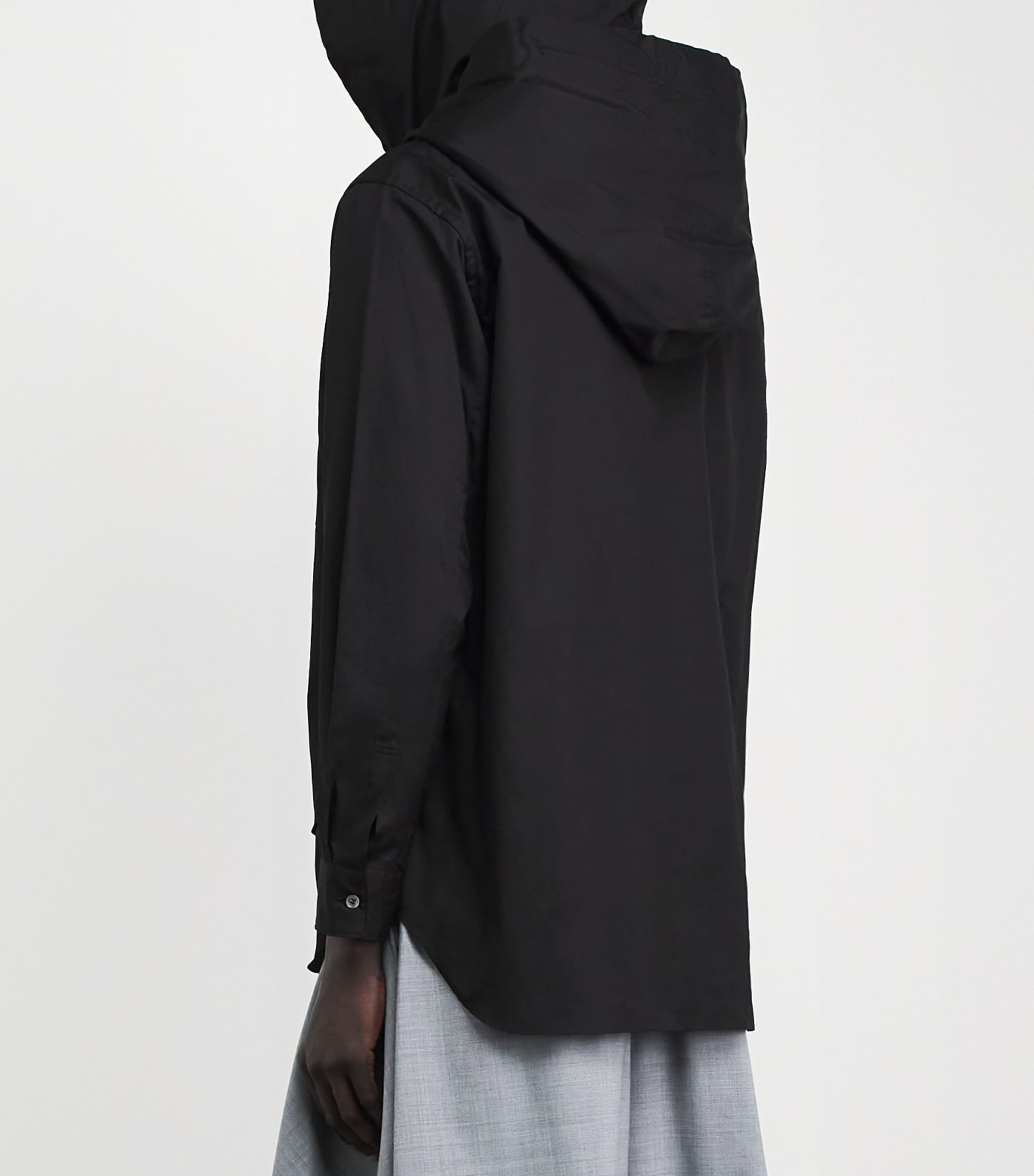 Comme Des Garçons Homme Plus Mens Cotton Layered Hoodie Black Image 5