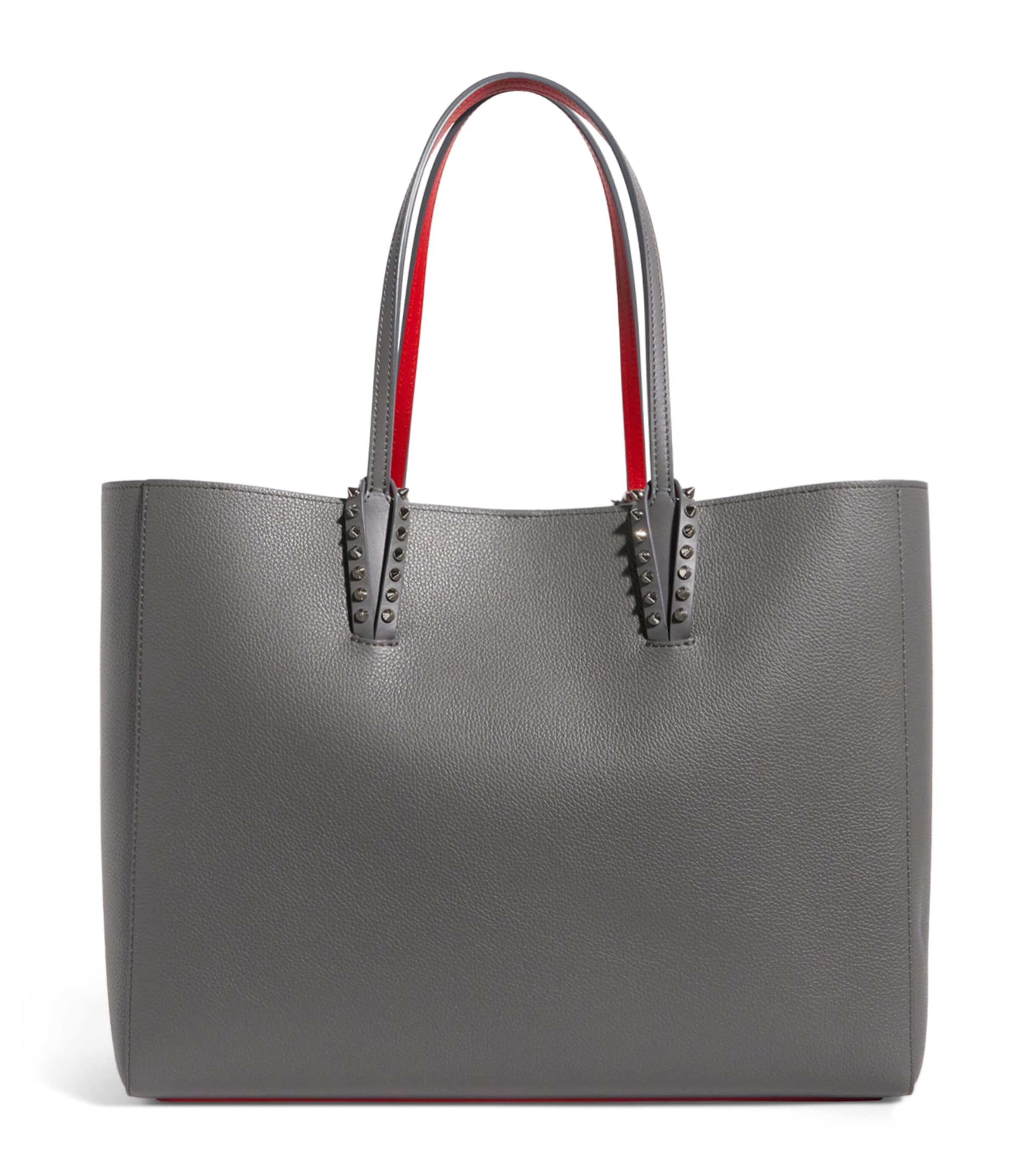 Christian Louboutin Cabata Large Calf Leather Tote Bag In Grey