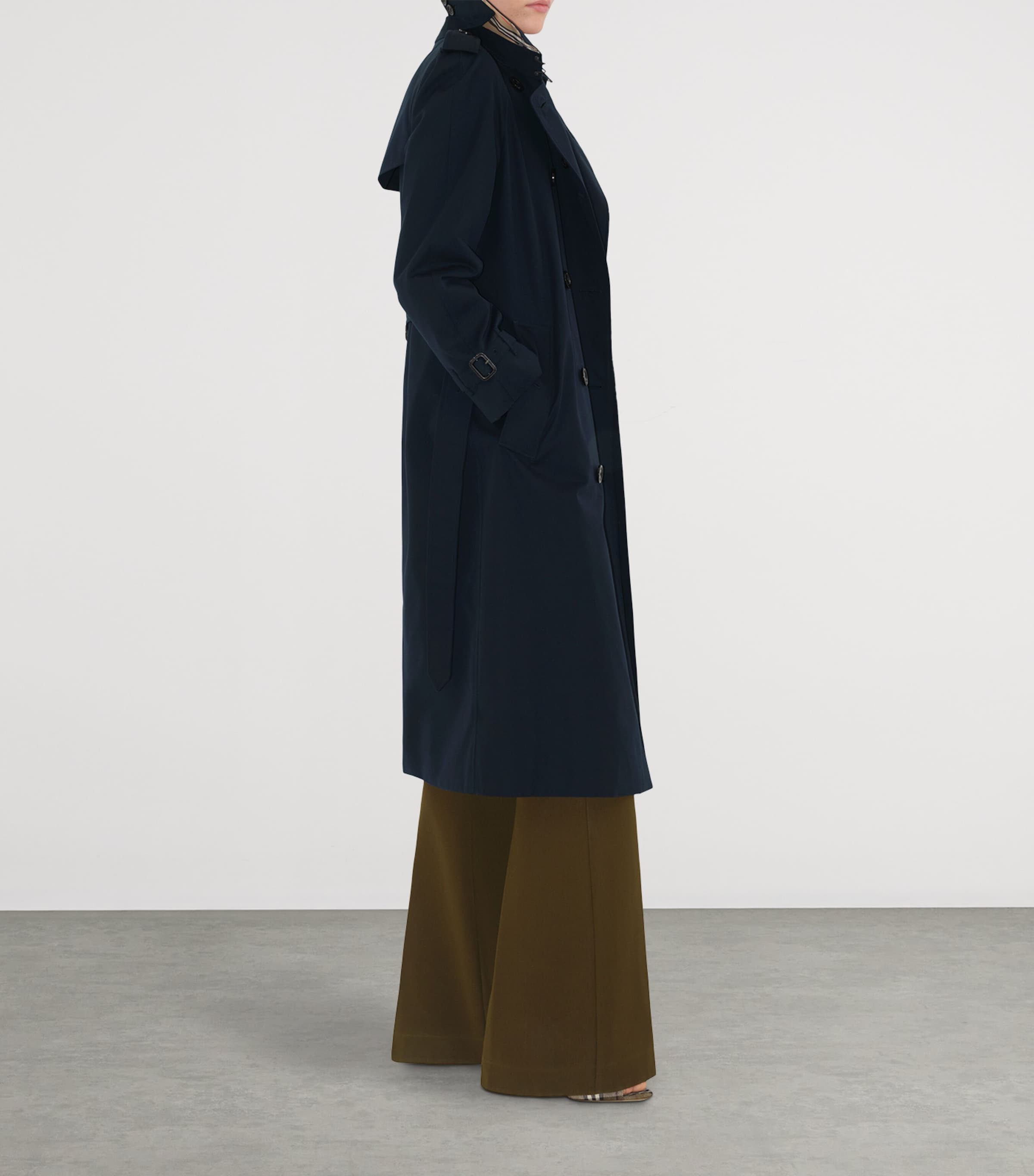 Gabardine Long Waterloo Heritage Trench Coat COAL BLUE Image 3