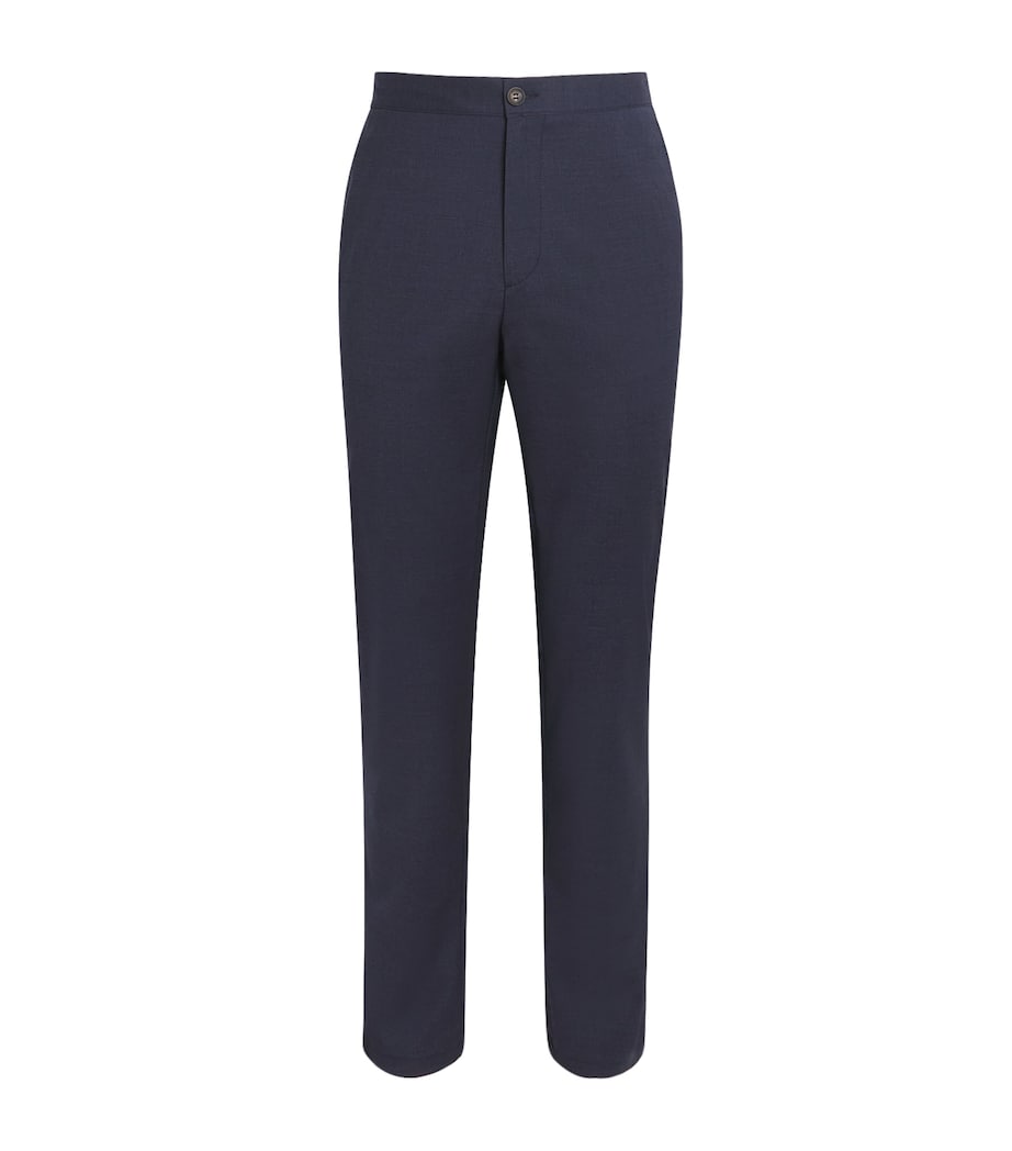 Pal Zileri Mens Stretch-Virgin Wool Half-Elasticated Trousers Blue Image 1